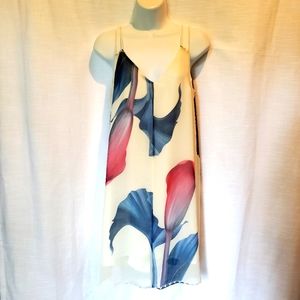 Floral Front Geometric Back slip dress